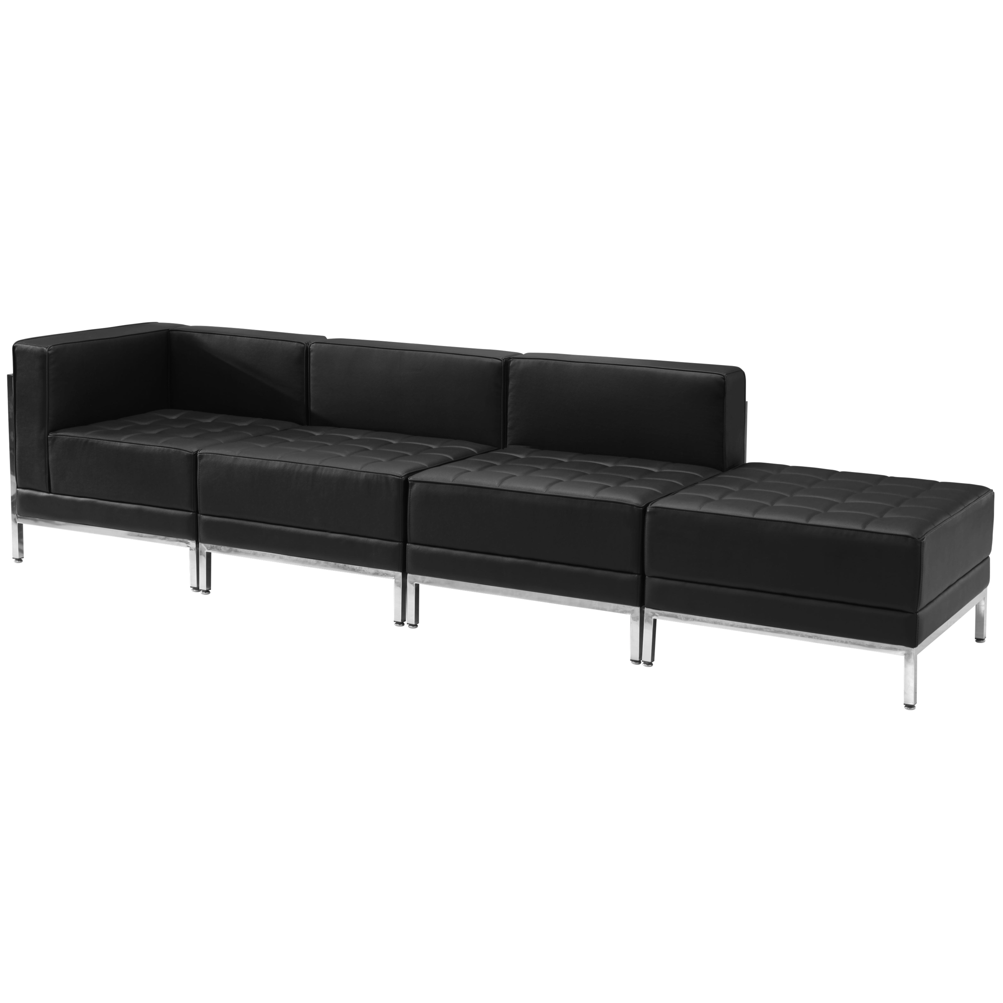 Flash Furniture, Black LeatherSoft 4 Piece Chair Ottoman Set, Included (qty.) 4 Model# ZBIMAGSET9